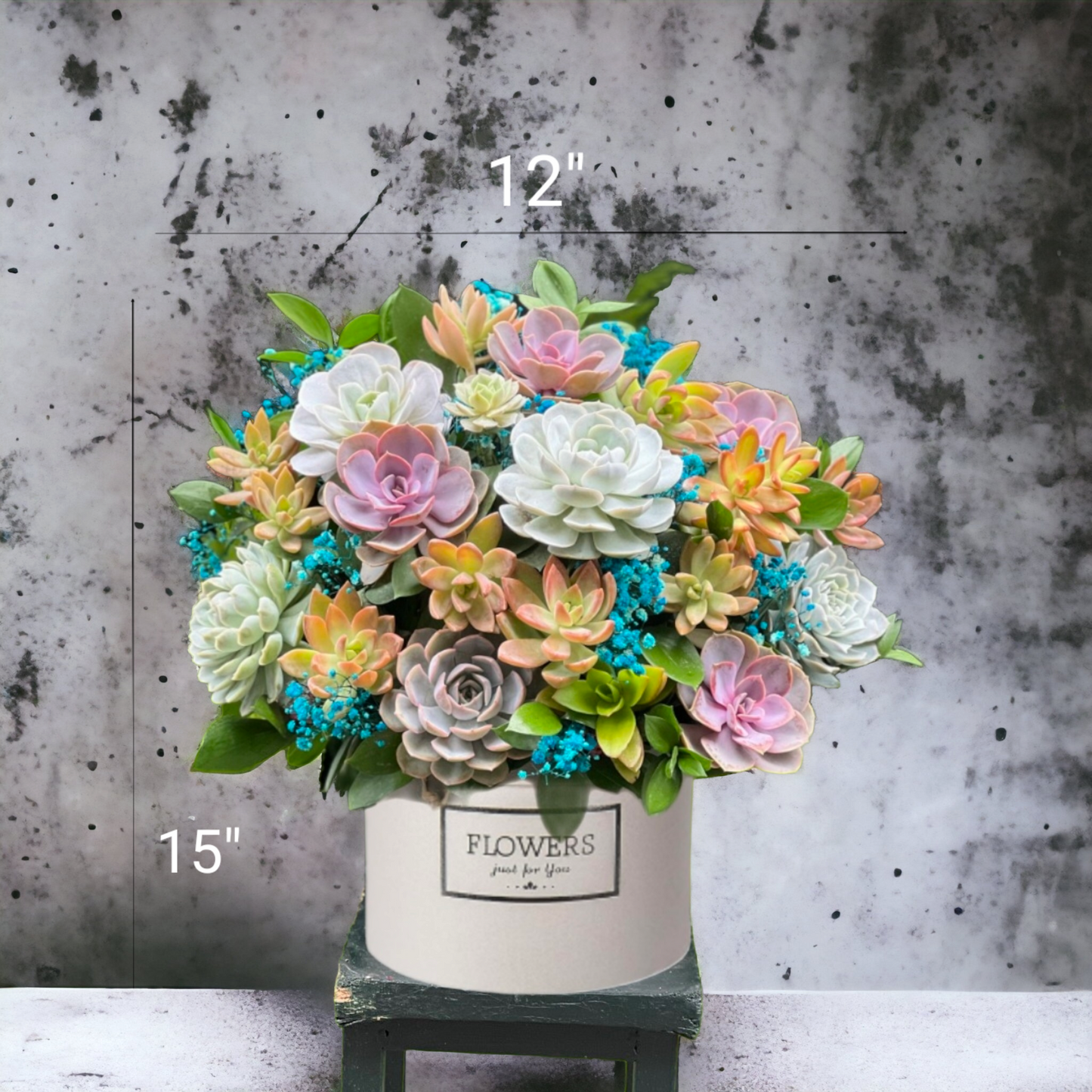 Succulents Box Bouquet of Succulent Flowers Arranged in a Box