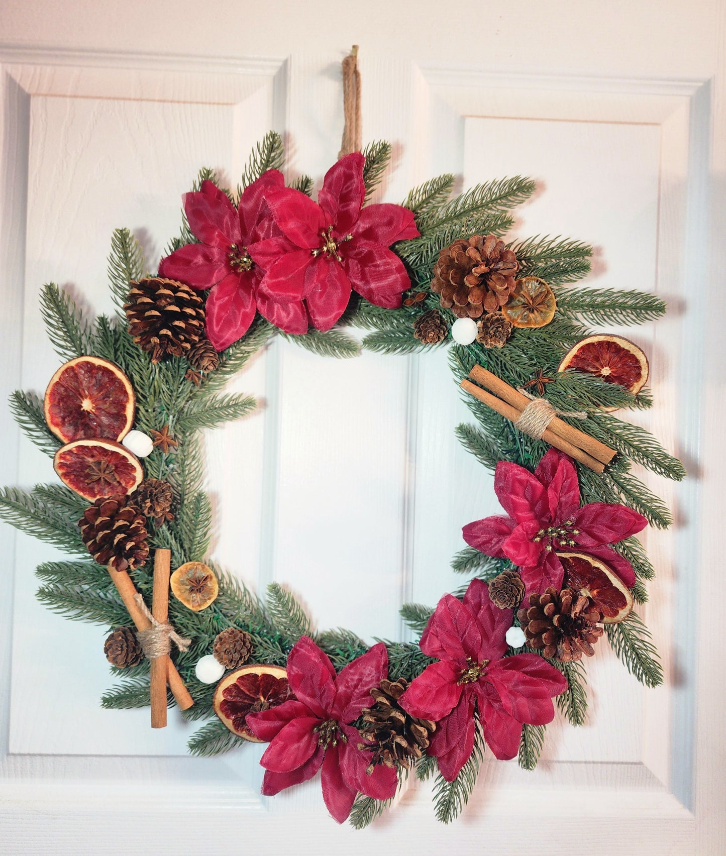 Pine Wreath With Flowers