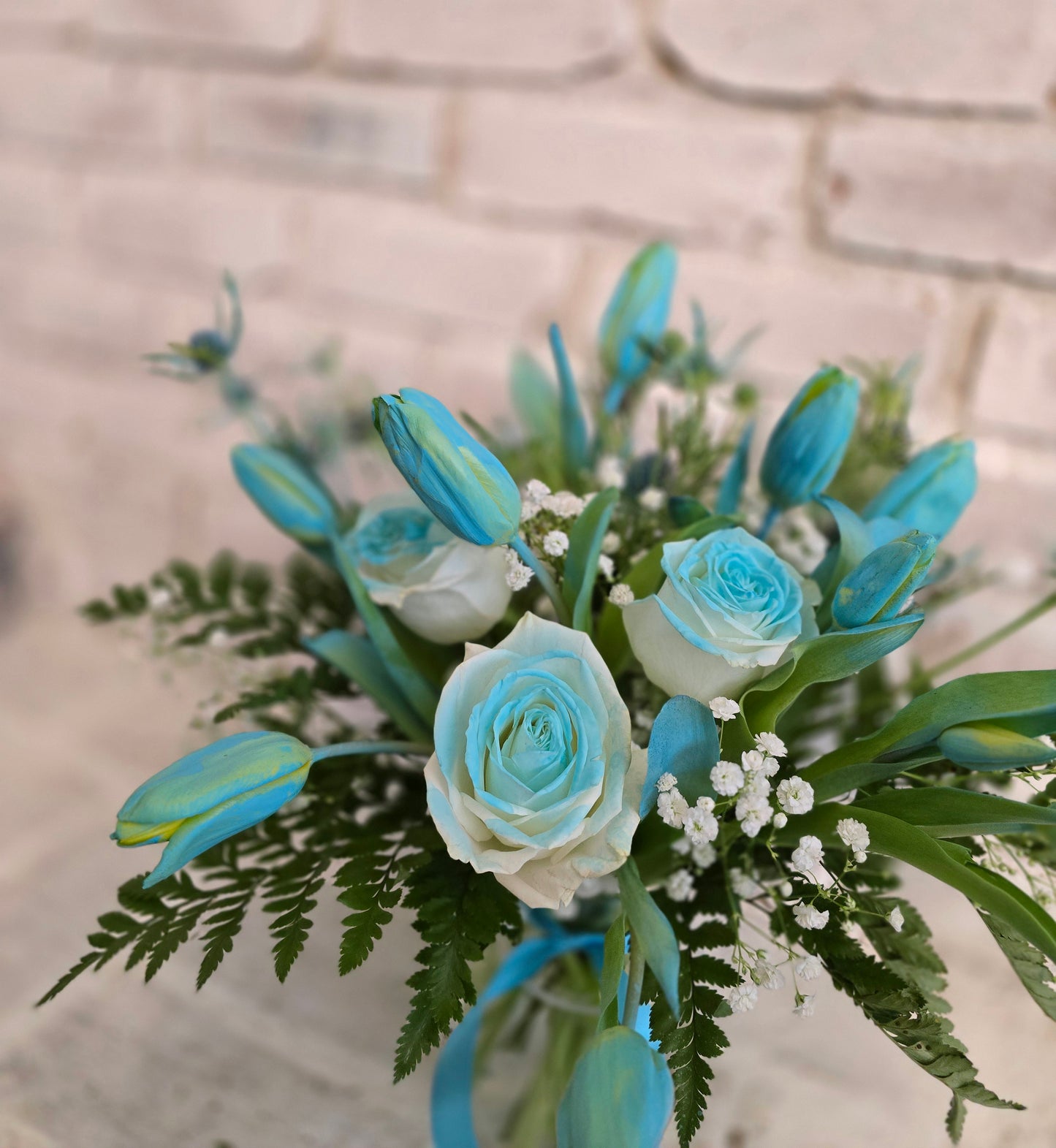 Fresh Cut Tulips Flowers In Vase
