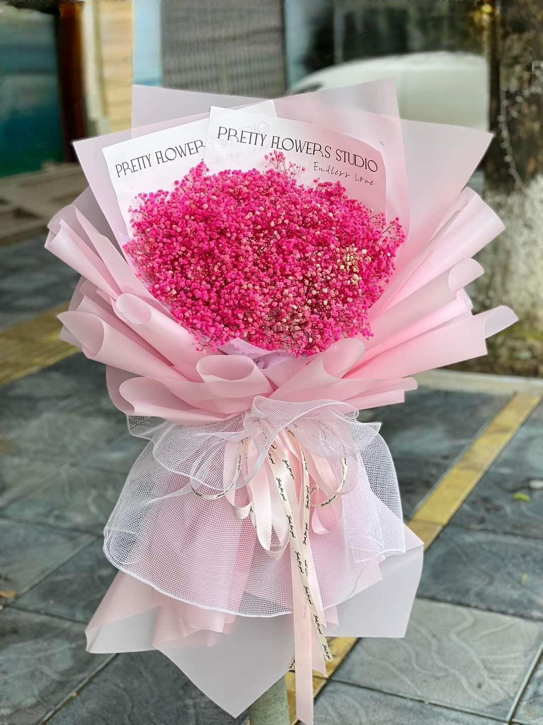 Baby Breath Bouquet- Pink Baby Breath