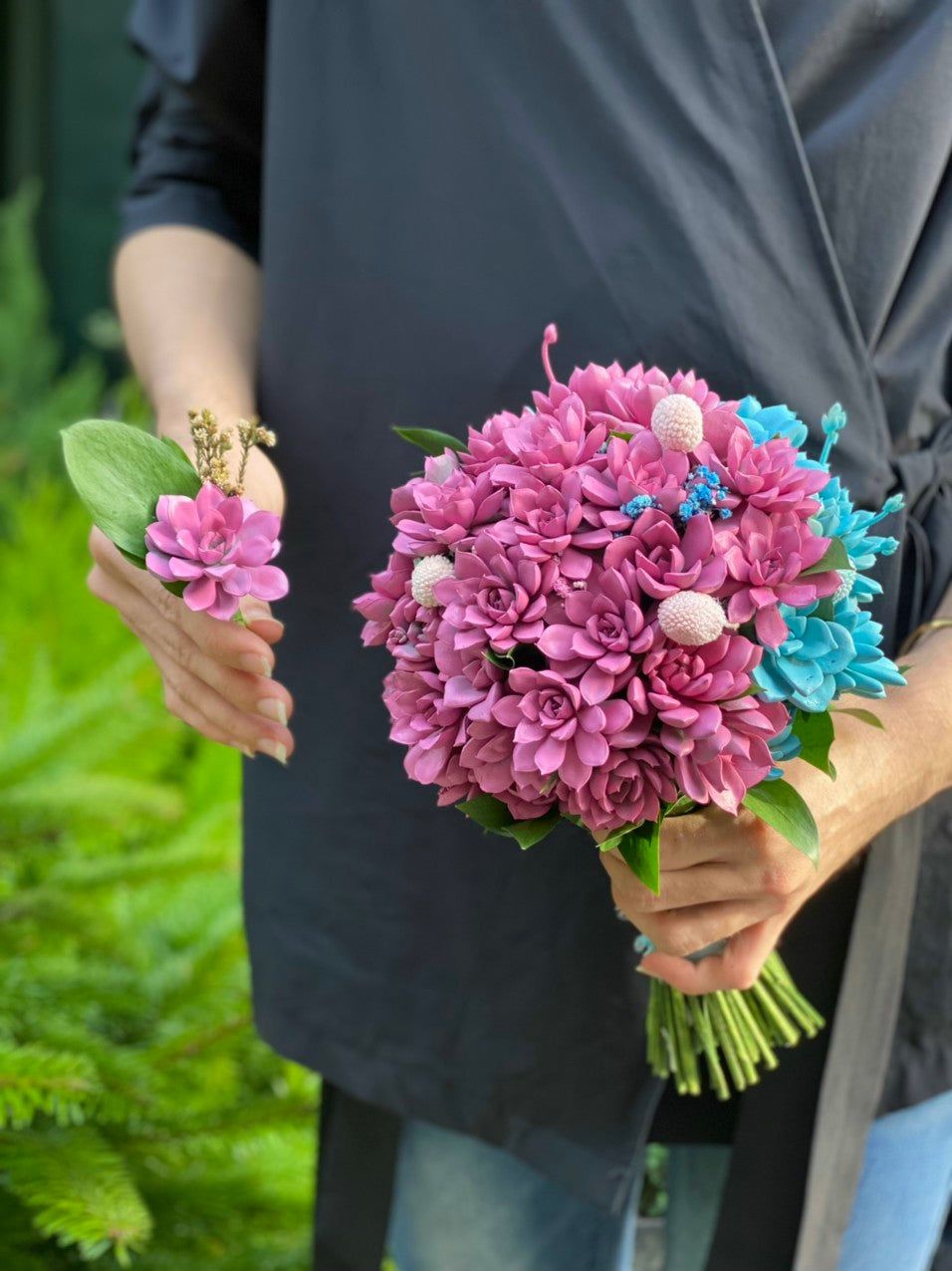 cascading succulent bouquet Pink Succulent Bouquet