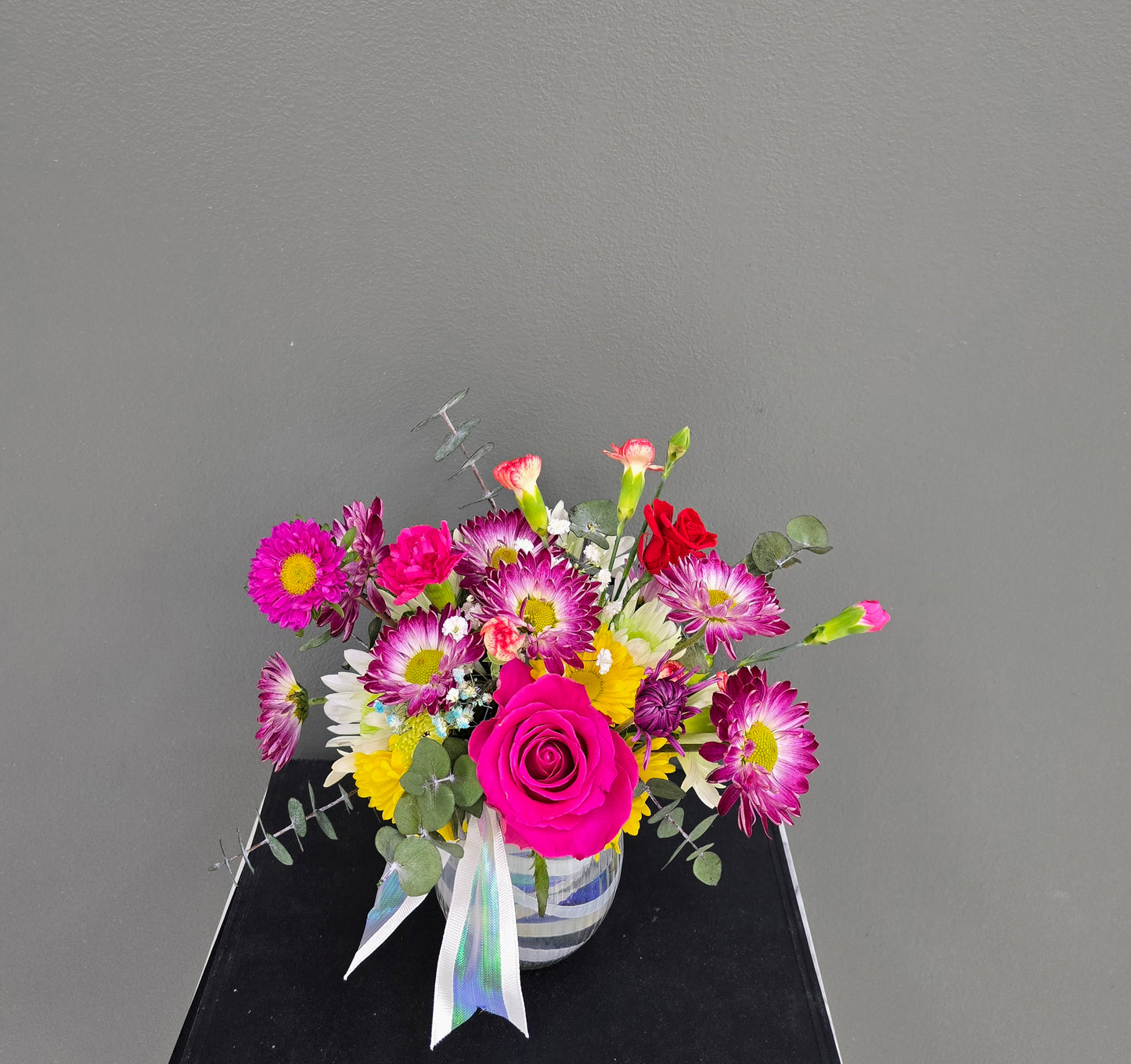 Fresh Flowers In Small Vase