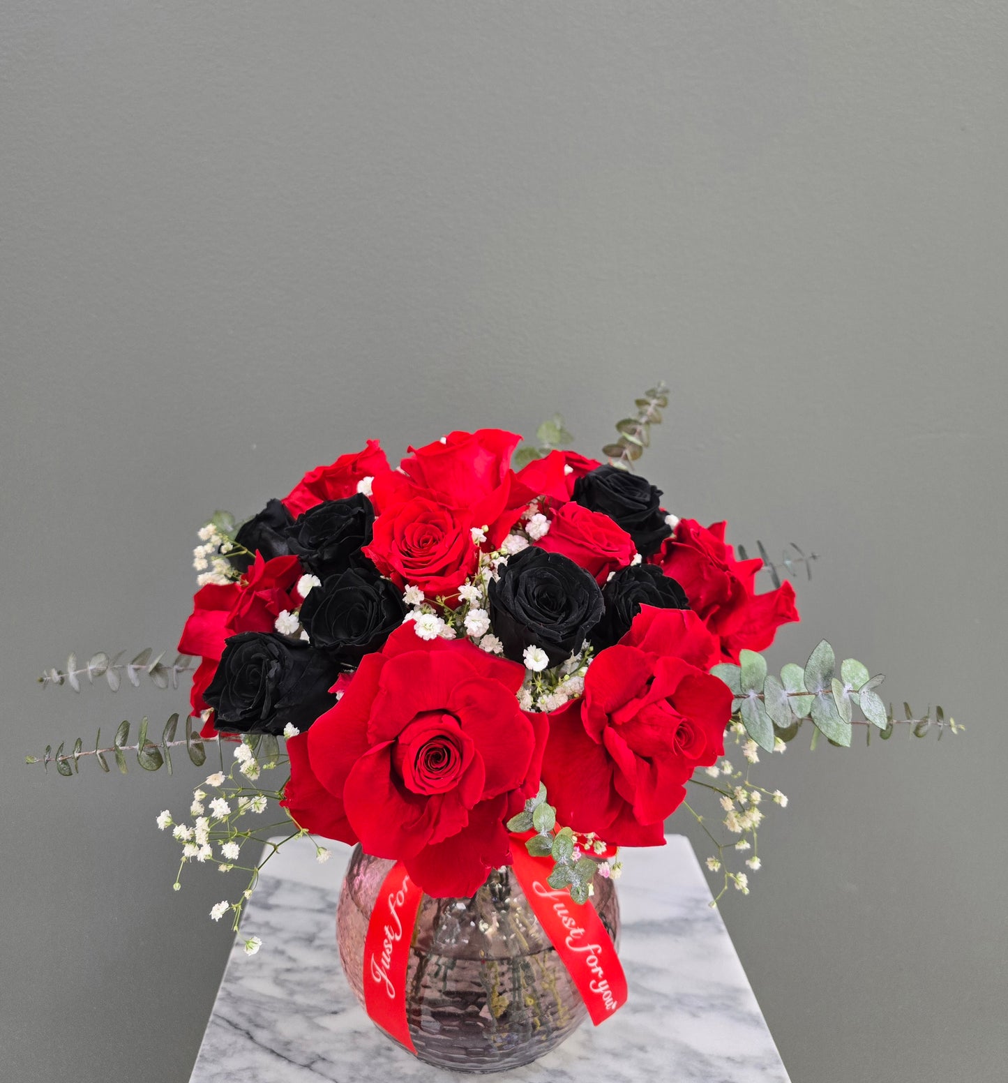 Two Dozen Rose with Glass Vase