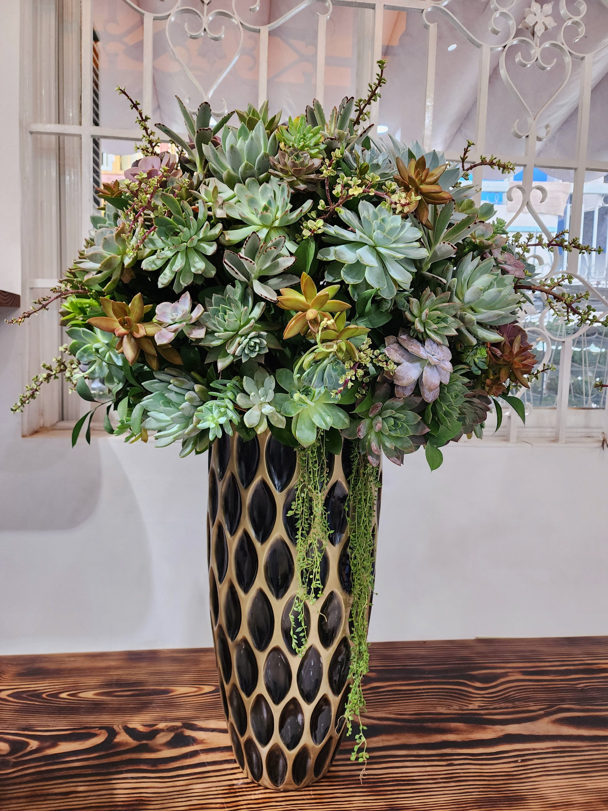 tall vase succulent arrangements Large Succulent Arrangements Decorative Flower Pots