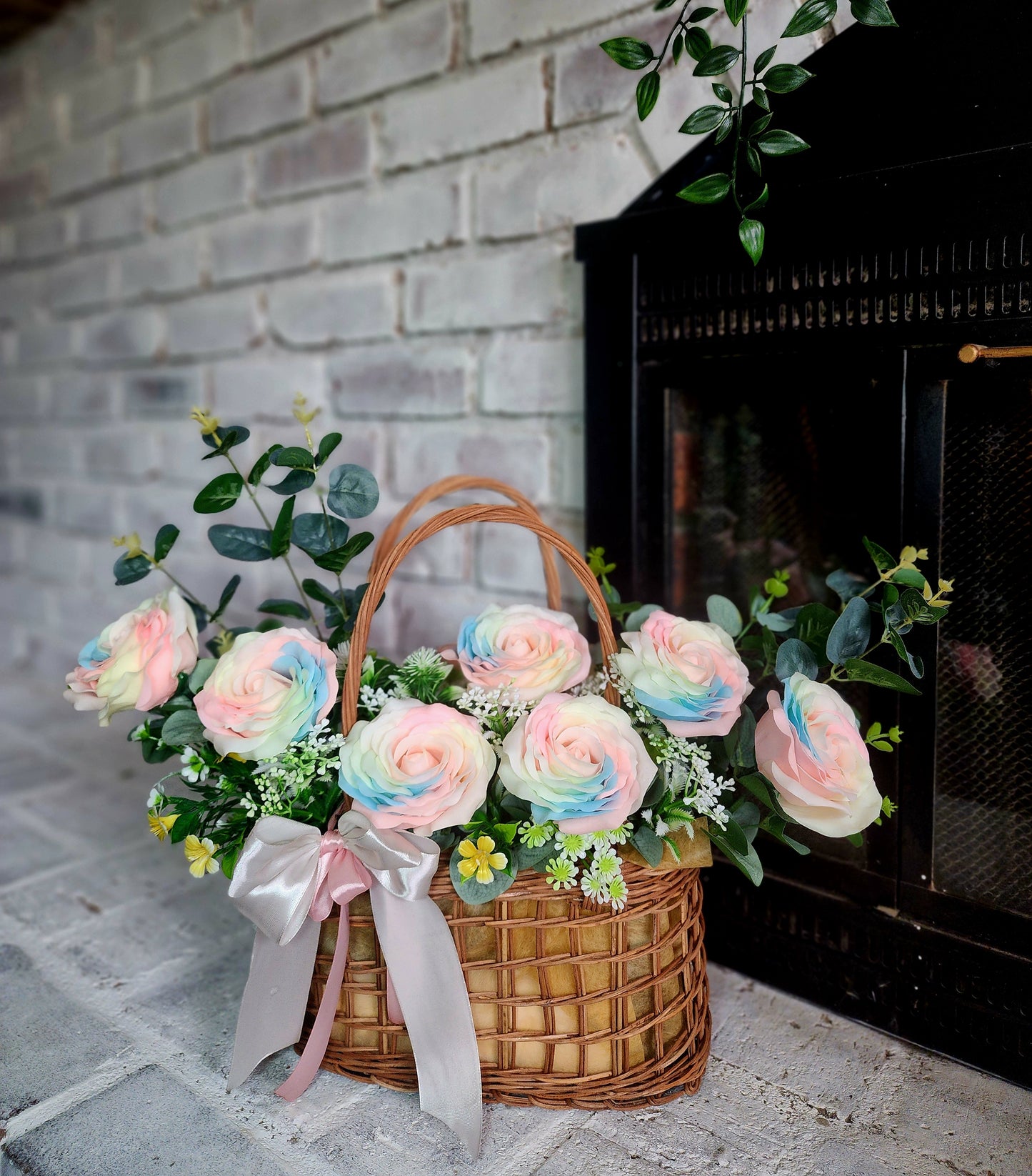 Rainbow Soap Flowers in a Basket