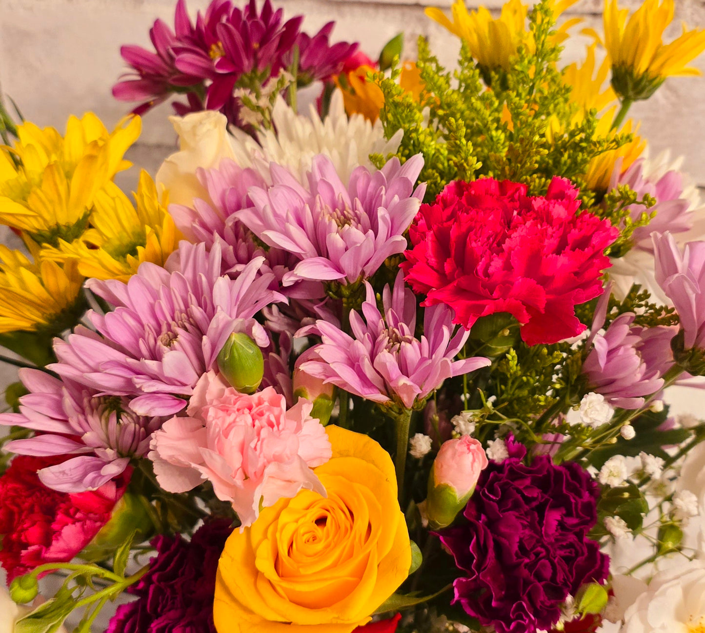 Fresh Rose and Daisy Flowers