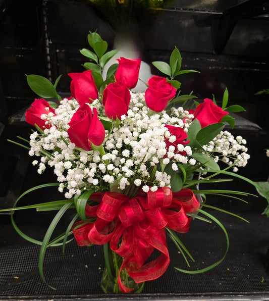 Red Rose and Baby's Breath