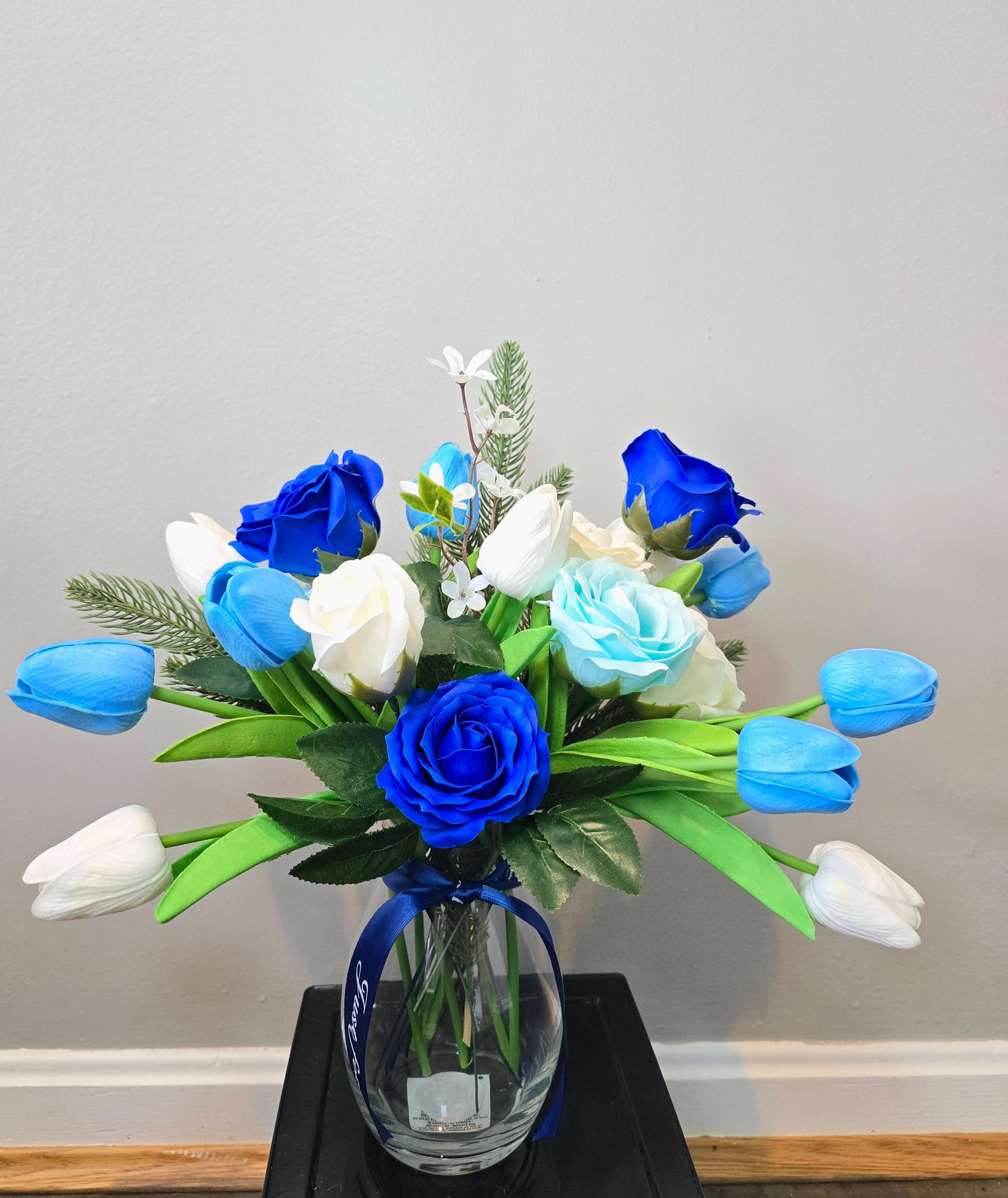 Blue flowers in vase