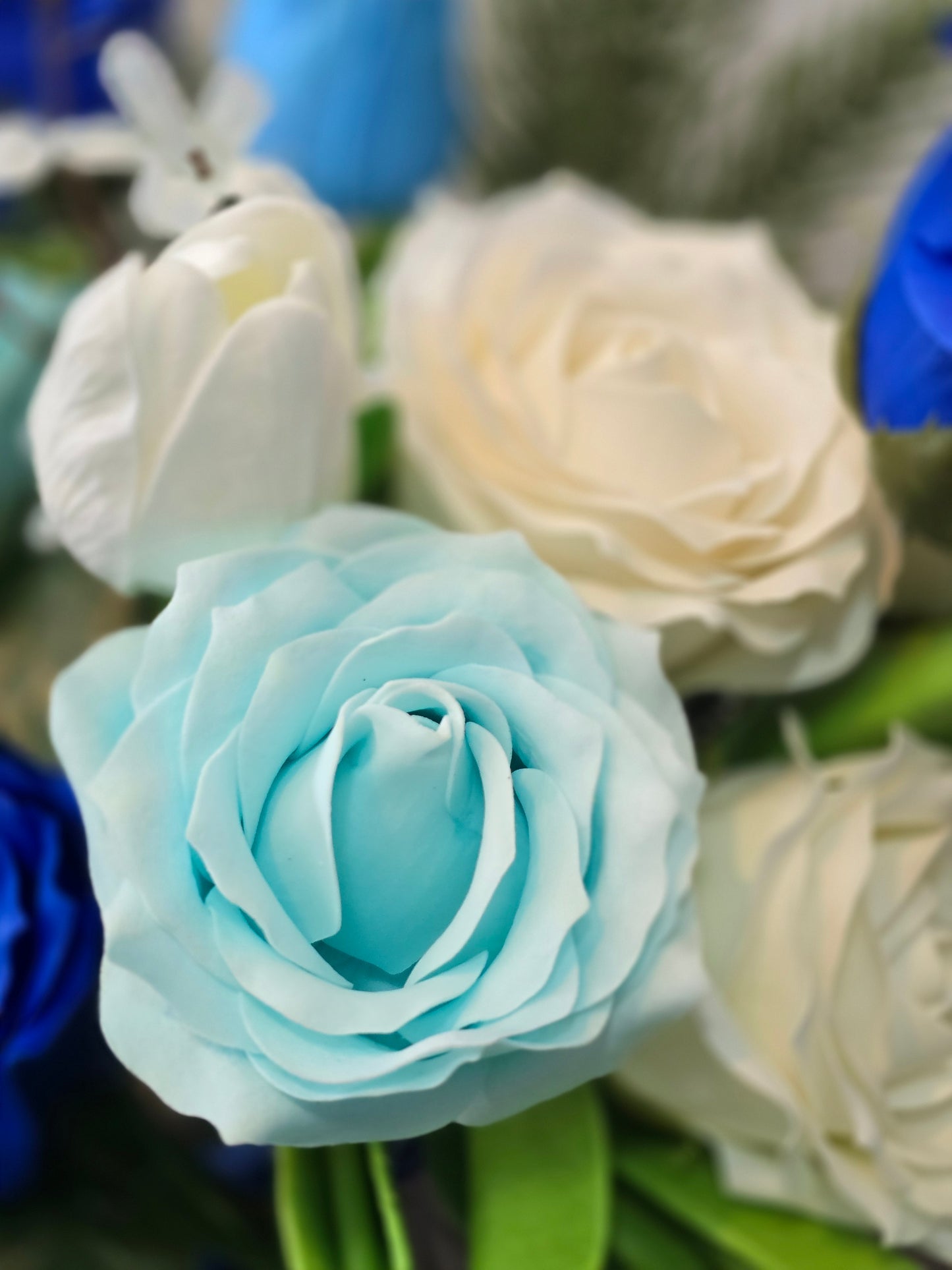 Blue flowers in vase