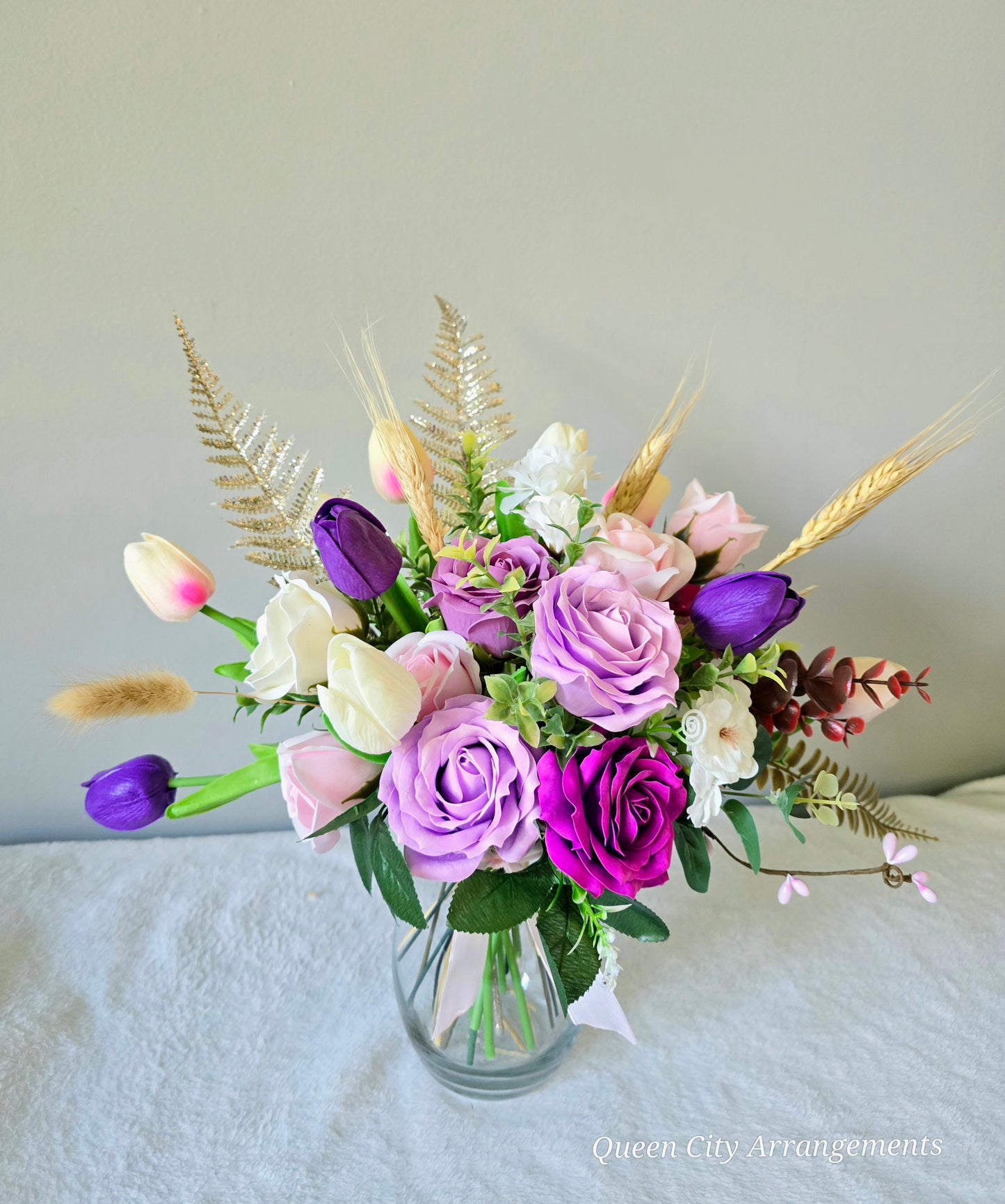 Purple flowers in vase