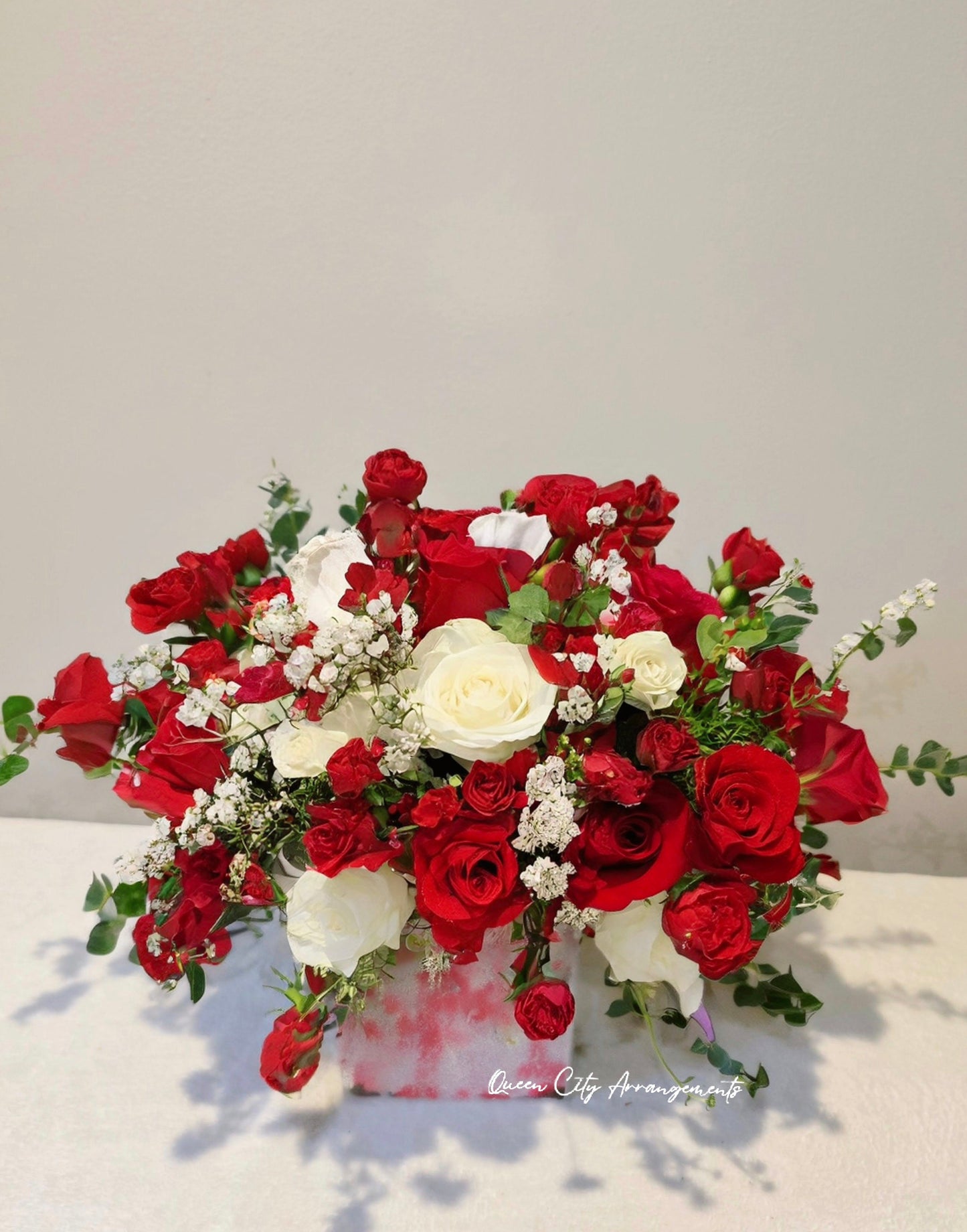 Flowers in Wooden Crate