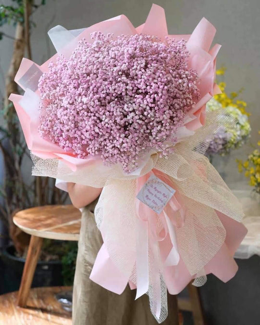 Baby Breath Bouquet- Large Pink Baby Breath