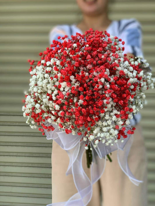 Baby's Breath Bouquet Red