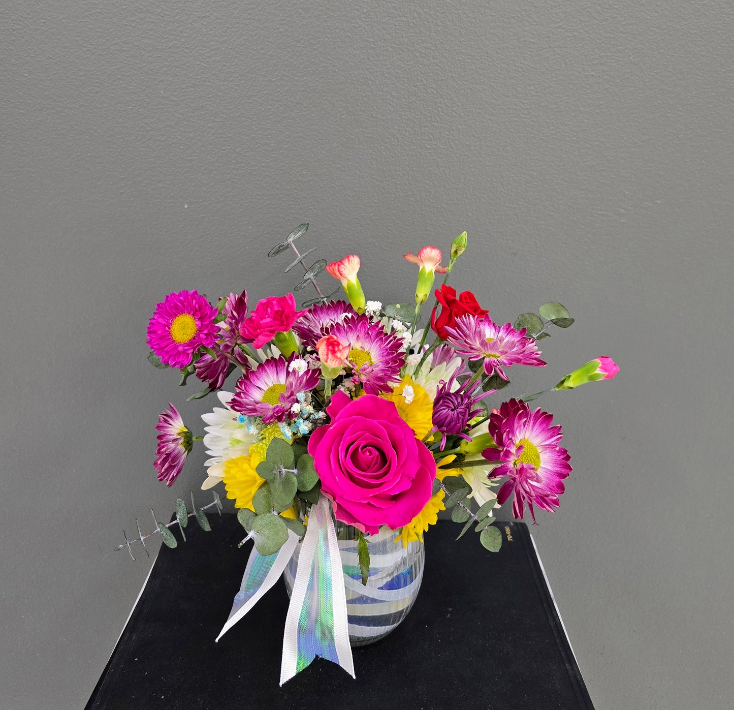 Fresh Flowers In Small Vase