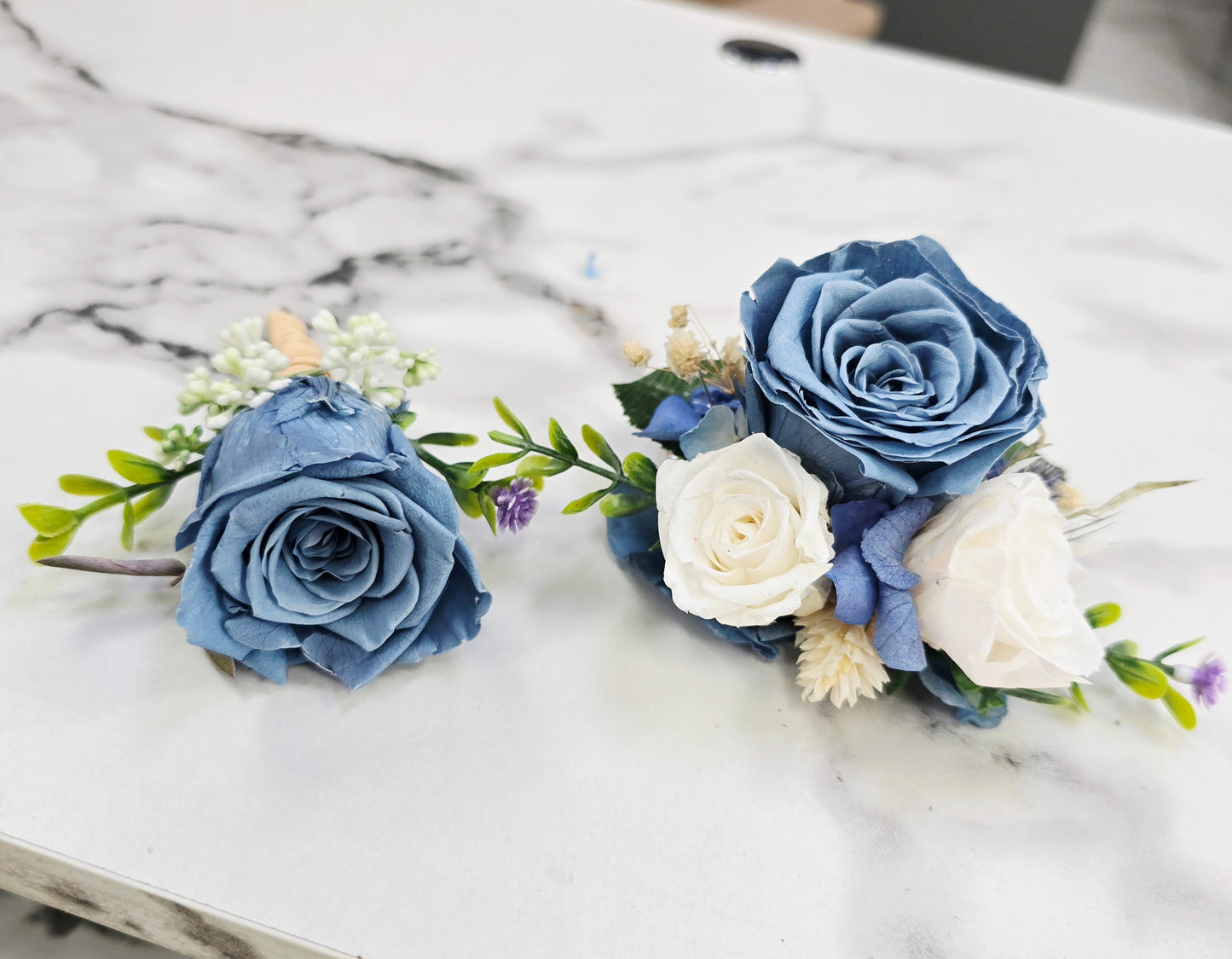 Blue Corsage & Boutonnieres